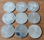 9x zilveren munten 50 gulden - Koningin Beatrix, Postzegels en Munten, Munten | Nederland, Setje, Koningin Beatrix, Zilver, Ophalen of Verzenden