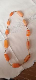 Vintage carneool ketting, Sieraden, Tassen en Uiterlijk, Kettingen, Ophalen of Verzenden, Oranje, Steen of Mineraal