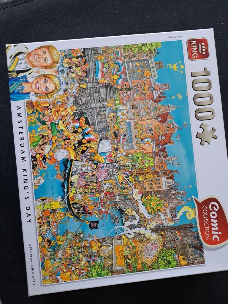 King puzzel Amsterdam King's Day 1000 stukjes, Ophalen of Verzenden, 500 t/m 1500 stukjes