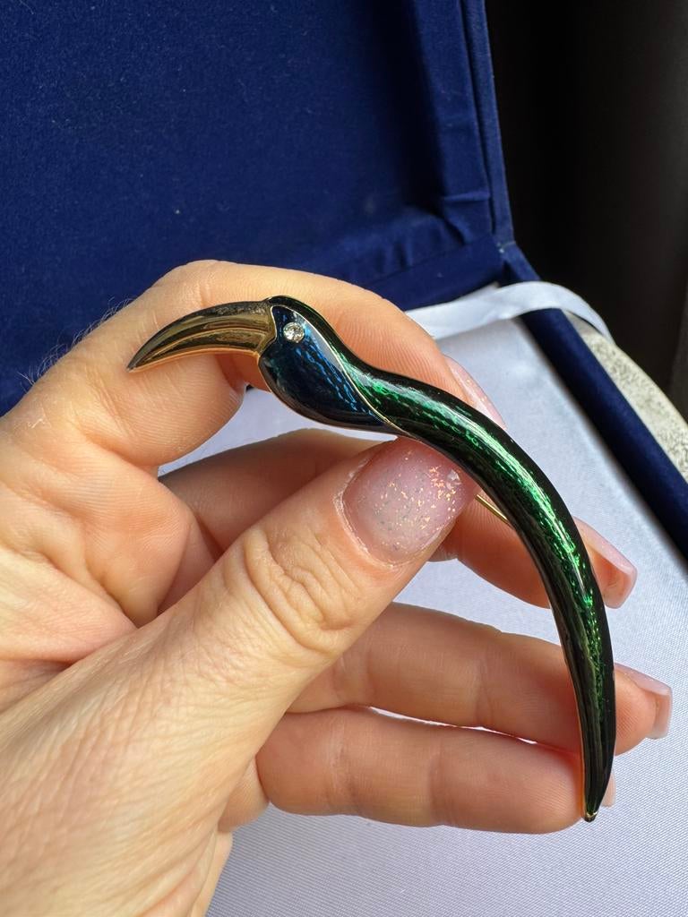 women's toucan bird brooch, Verzenden, Zo goed als nieuw, Overige materialen