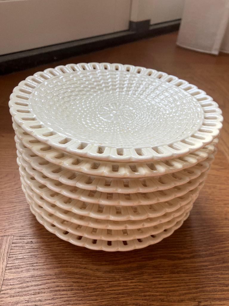 antieke Waechtersbach roomkleurige borden opengewerkte rand, Ophalen