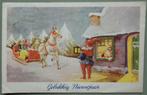 Kabouter 10 - wachten op de slee - Gelukkig nieuwjaar - 1950, Ophalen of Verzenden, 1940 tot 1960, Gelopen, Kinderen