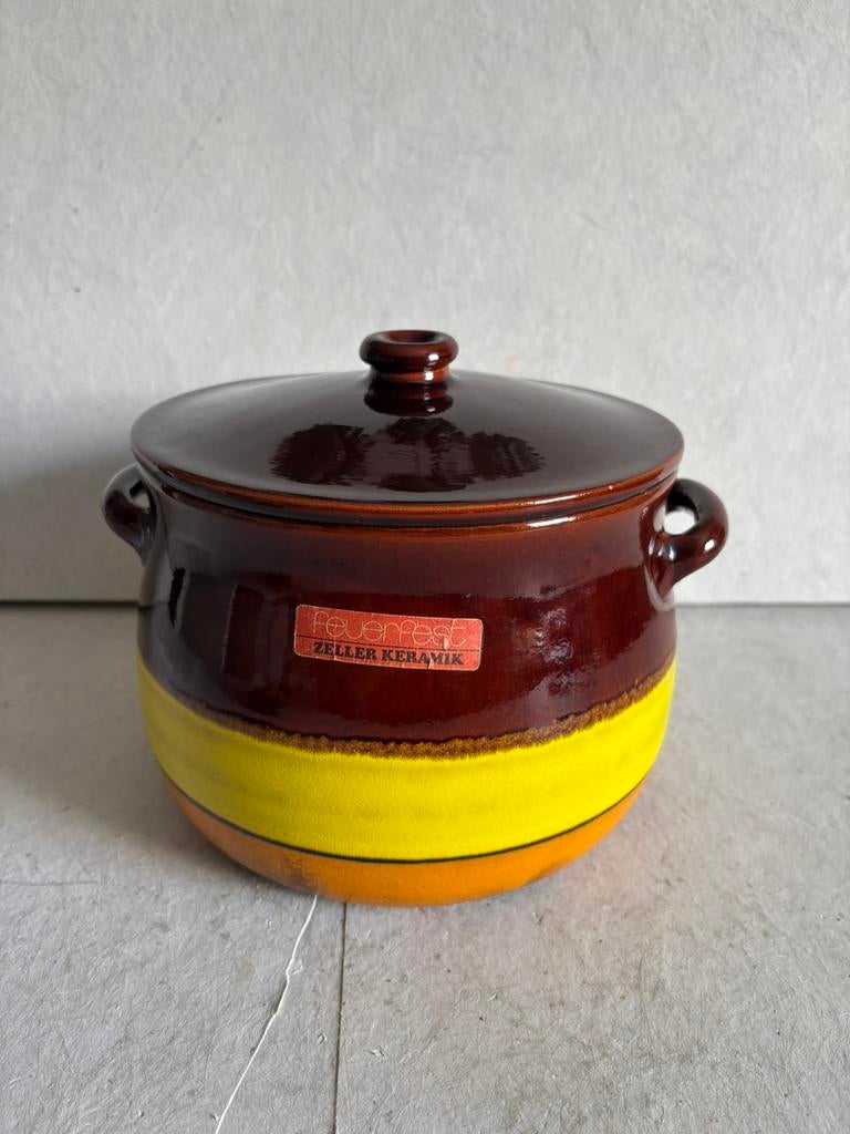 Vintage Zeller Keramik ‘Havanna’ Ovenschaal jaren '70, Ophalen of Verzenden, Gebruikt, Rond, Porselein of Keramiek
