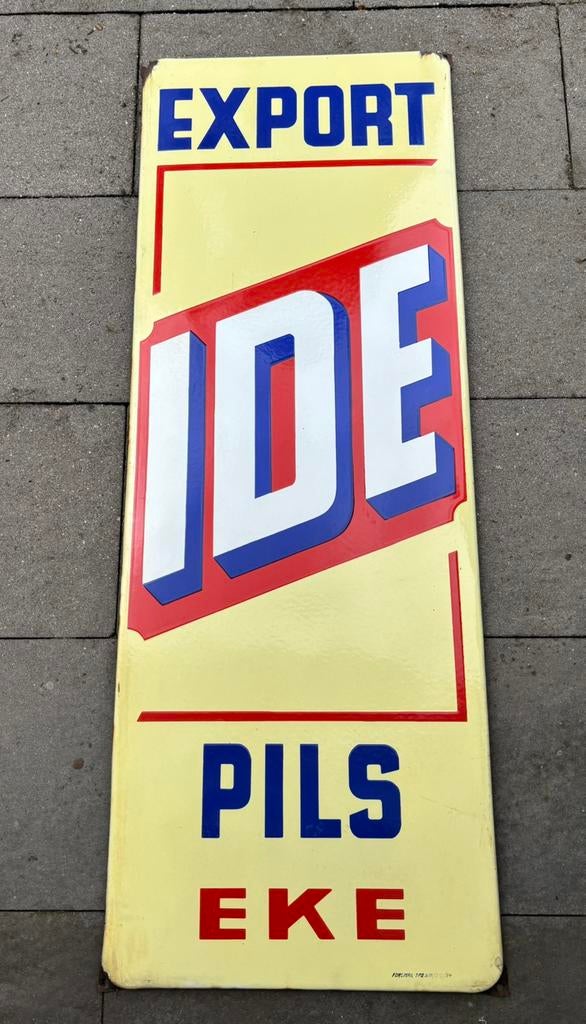 Emaille reclamebord Ide pils -1954, Ophalen of Verzenden, Zo goed als nieuw, Reclamebord
