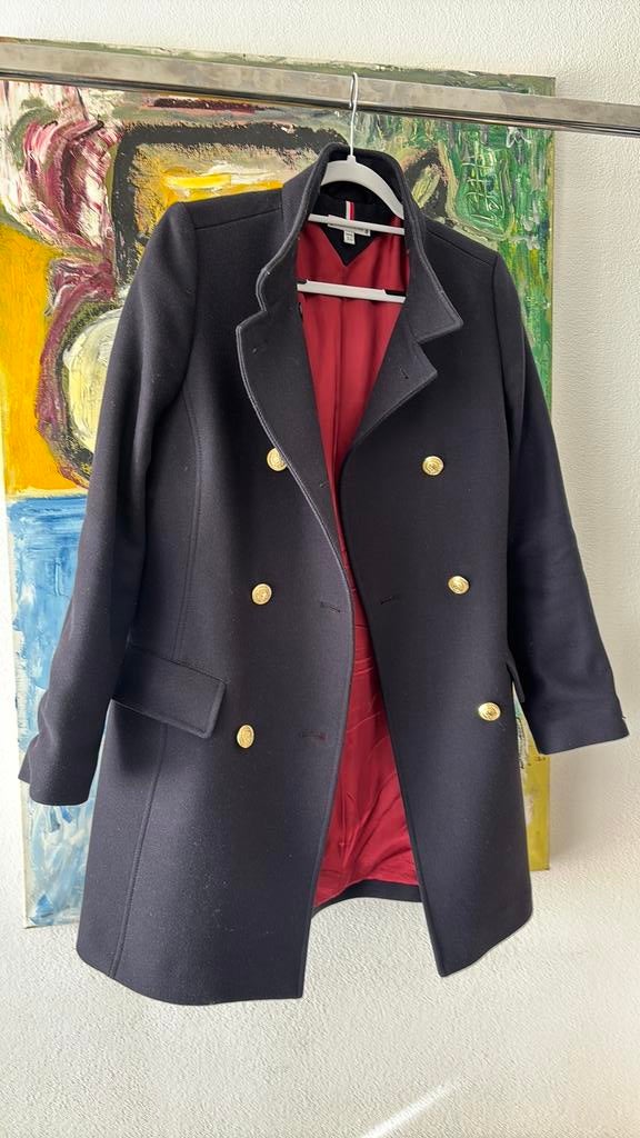 Tommy Hilfiger wool peacoat size 38, Ophalen of Verzenden, Zo goed als nieuw, Maat 38/40 (M), Blauw