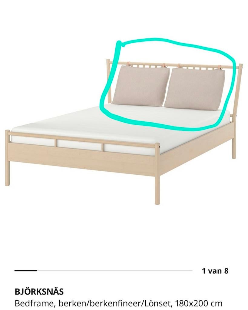 Nieuwe kussens met leren bevestiging voor hoofdeind bed, Beige, Ophalen of Verzenden, Kussen, Nieuw