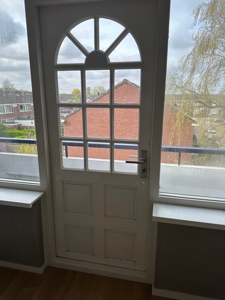 Tuindeur / Balkondeur met glaspanelen, Ophalen, Gebruikt, 80 tot 100 cm, Buitendeur