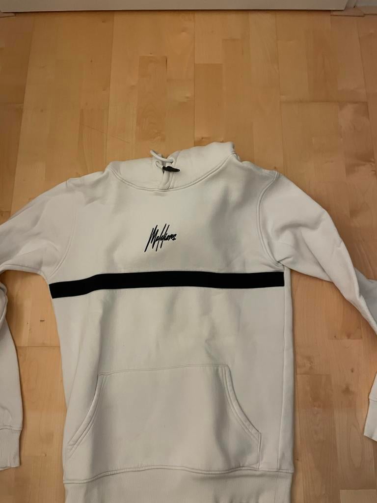 Malelions trui wit met zwarte streep - Maat M, Ophalen of Verzenden, Gedragen, Maat 48/50 (M), Wit