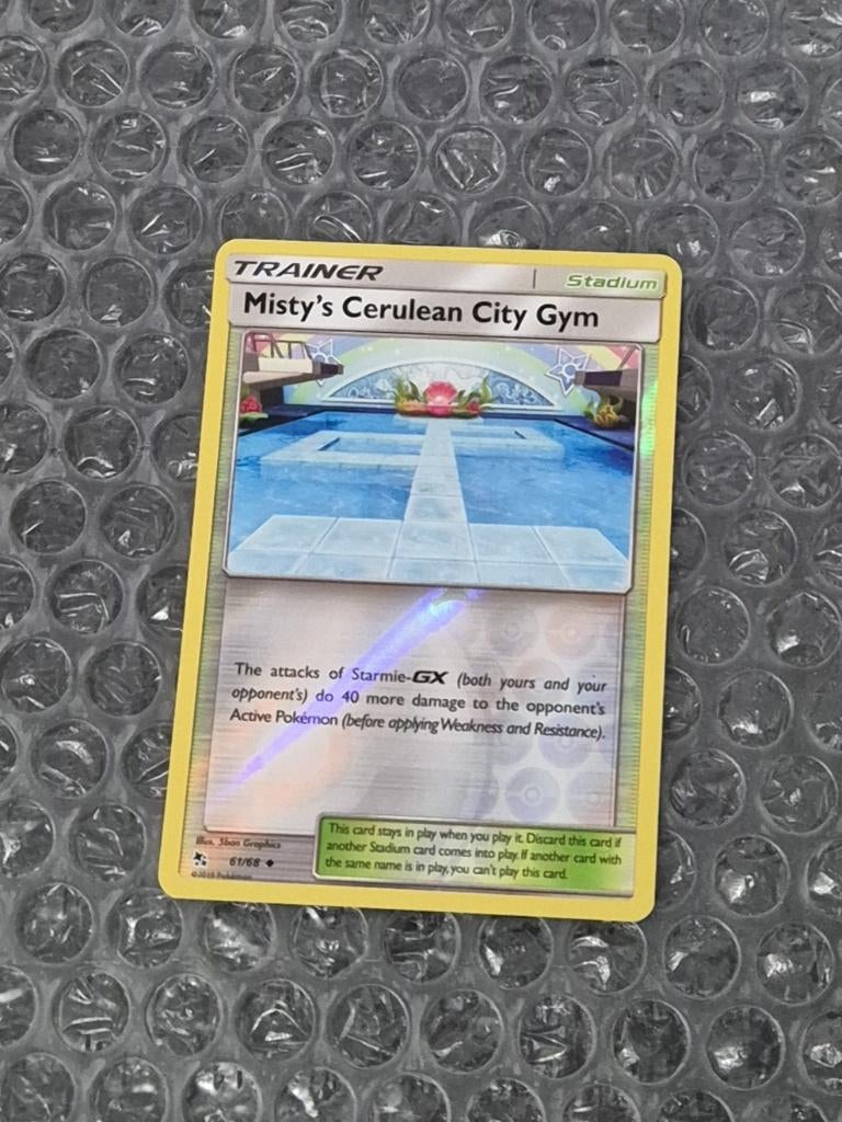 Reverse Misty's Cerulean City Gym 61/68 Hidden Fates, Ophalen of Verzenden, Zo goed als nieuw, Losse kaart, Foil