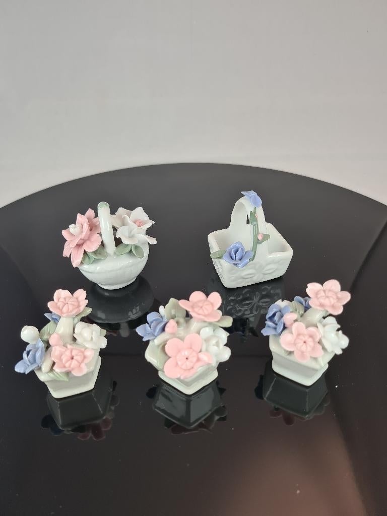 Bloemenmandjes keramiek mini decoratie, Ophalen of Verzenden