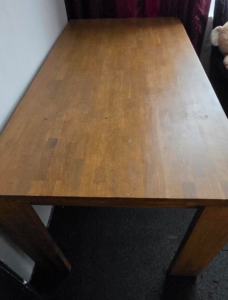 Houten eettafel - stevig en ruim, Huis en Inrichting, Tafels | Eettafels, Ophalen, Gebruikt, Klassiek, 50 tot 100 cm