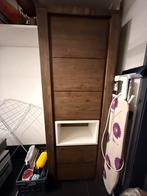 Hoge donkerbruine houten kast met LED-verlichting – 200, Ophalen, Zo goed als nieuw