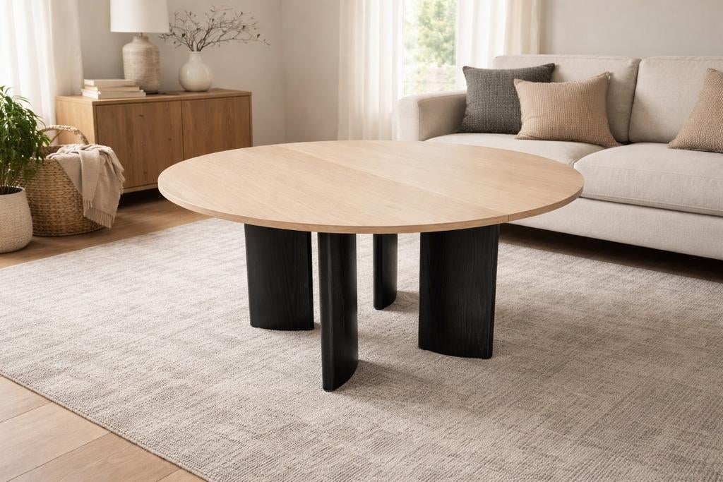 Arco Eettafel Rond Uitschuifbaar 140-260cm, Huis en Inrichting, 100 tot 150 cm, Modern, Scandinavisch, Rond, 200 cm of meer
