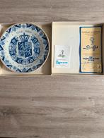 Komingshuis Delfts blauw Bord Juliana + certificaat, Ophalen of Verzenden, Zo goed als nieuw, Servies