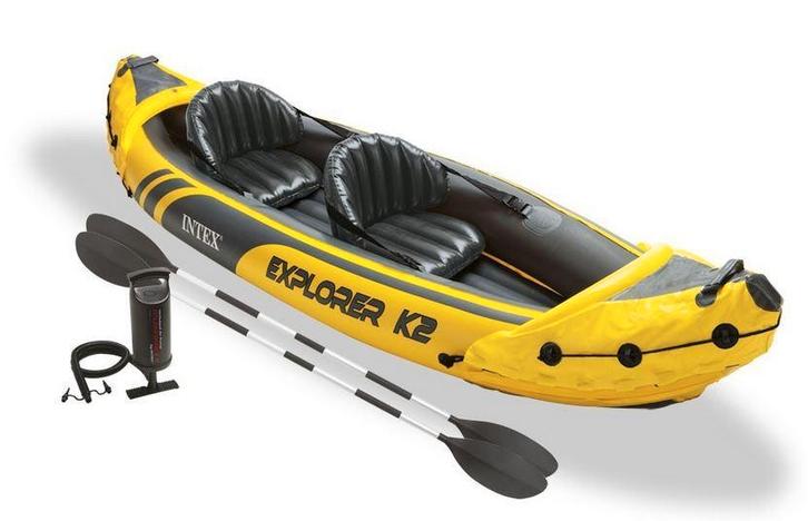 Intex Explorer K2 2-persoons opblaasbare kano met peddels, Watersport en Boten, Kano's, Overige typen, Twee personen, Met peddels