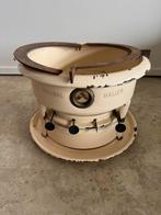 Vintage Oliestel 4-pits wit/crème met onderplaat, Ophalen