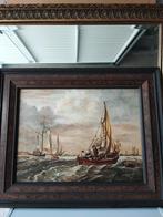 F.J. Bombeeck Schilderij met Schepen, Ophalen of Verzenden