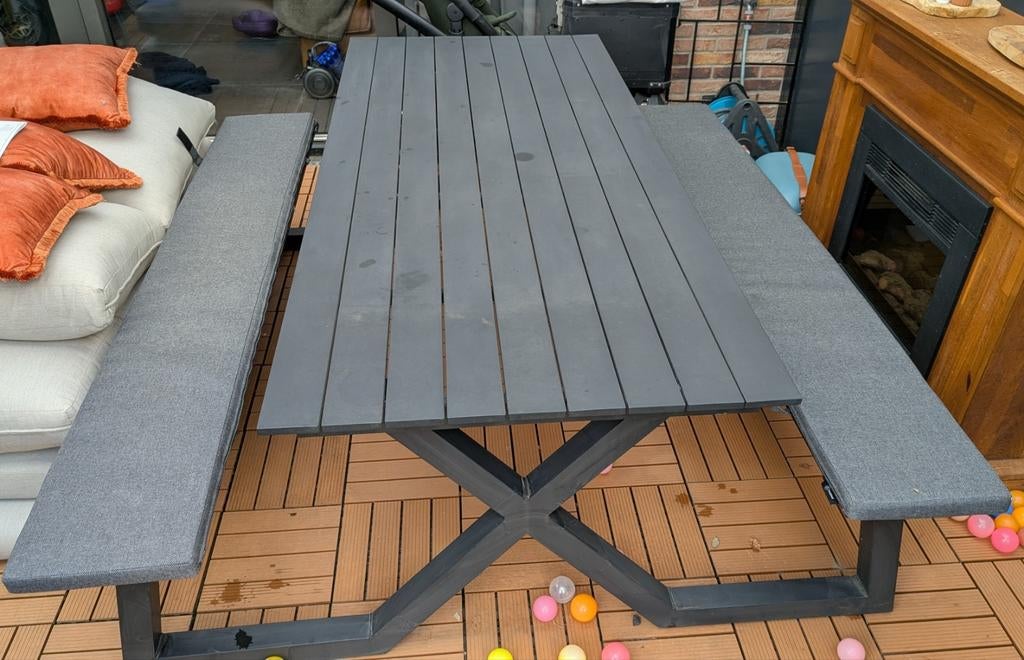 Aluminium Picknicktafel, Tuin en Terras, Picknicktafels, Ophalen, Rechthoekig, Aluminium