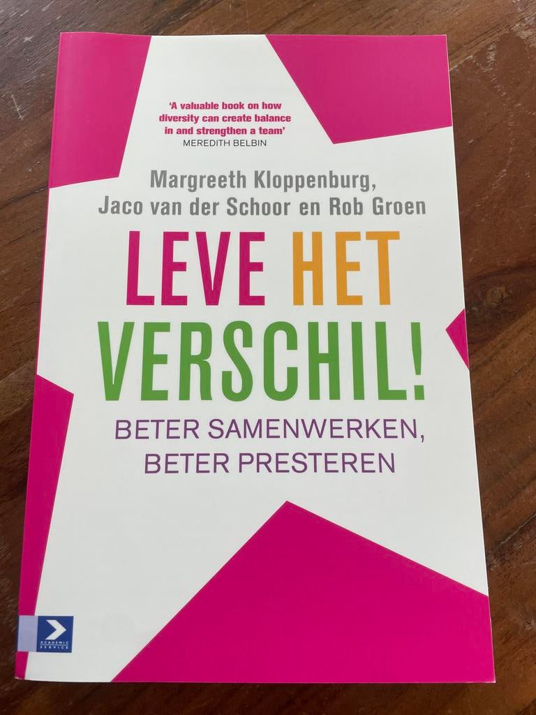 Leve het Verschil! Beter Samenwerken, Beter Presteren, Ophalen of Verzenden, Gelezen