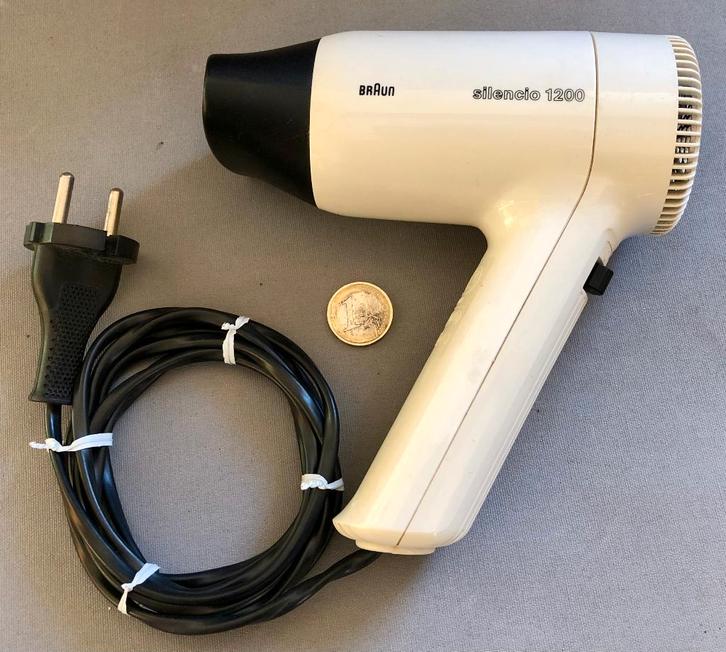 Vintage 80s Braun Silencio 1200 Haardroger, Robert Oberheim, Sieraden, Tassen en Uiterlijk, Uiterlijk | Haarverzorging, Zo goed als nieuw