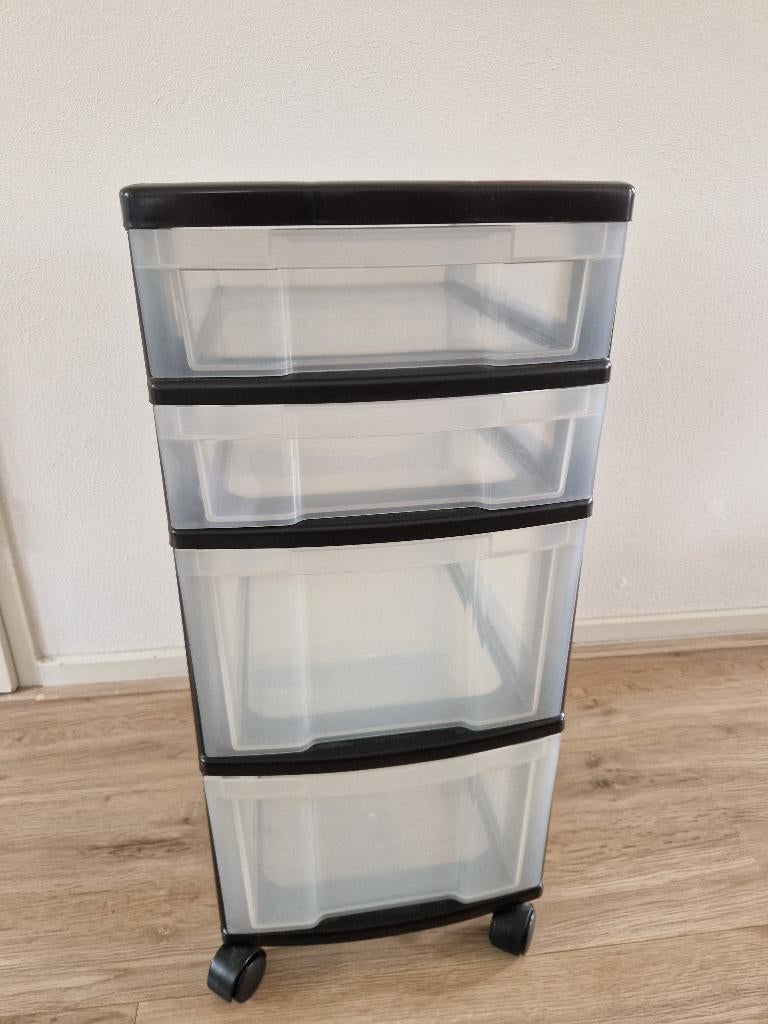 Ladenkastje op wieletjes, Kunststof, Gebruikt, 3 of 4 laden, Minder dan 100 cm