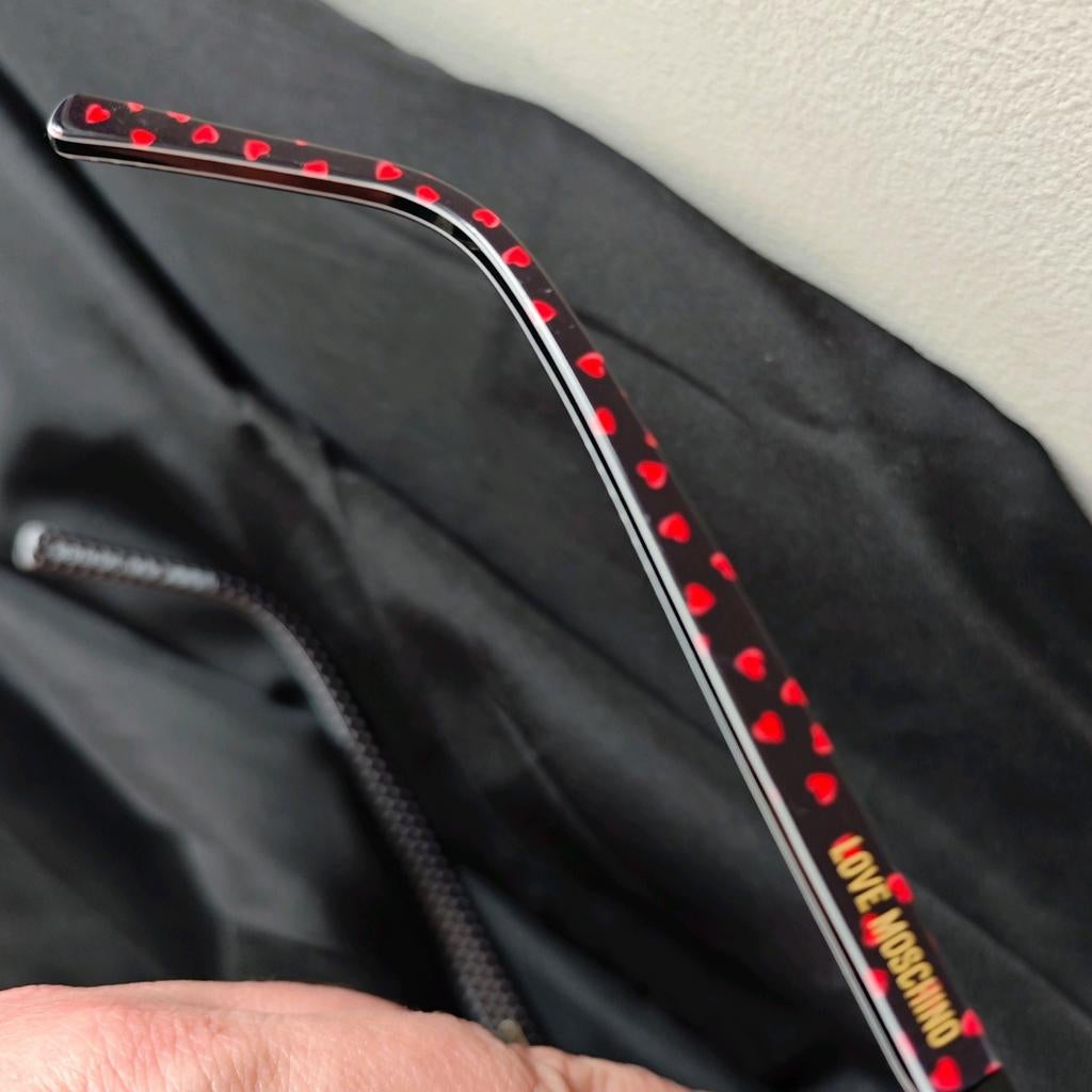 Moschino Bril montuur Zwart Rode Hartjes, Overige merken, Ophalen of Verzenden, Zo goed als nieuw, Rood