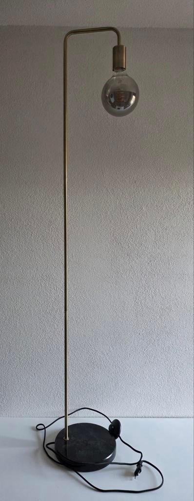 Mooie moderne staande gouden vloerlamp lamp, Ophalen, Zo goed als nieuw, 150 tot 200 cm