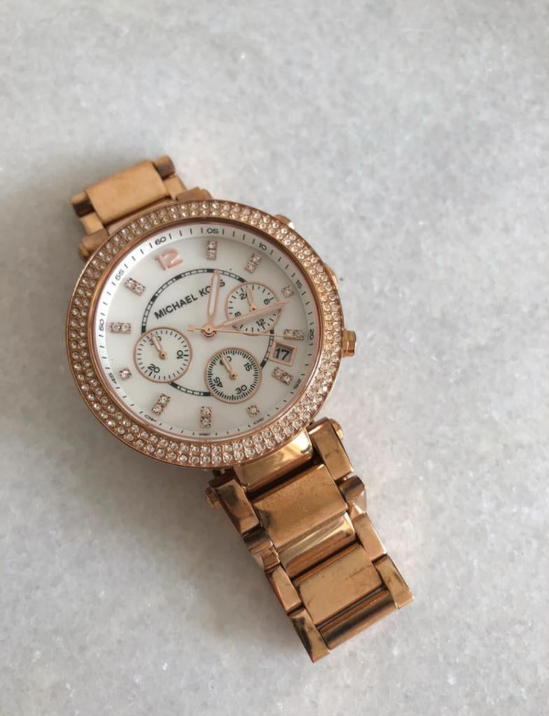 Stijlvol dameshorloge van Michael Kors – roségoud, Overige merken, Staal, Polshorloge, Ophalen of Verzenden