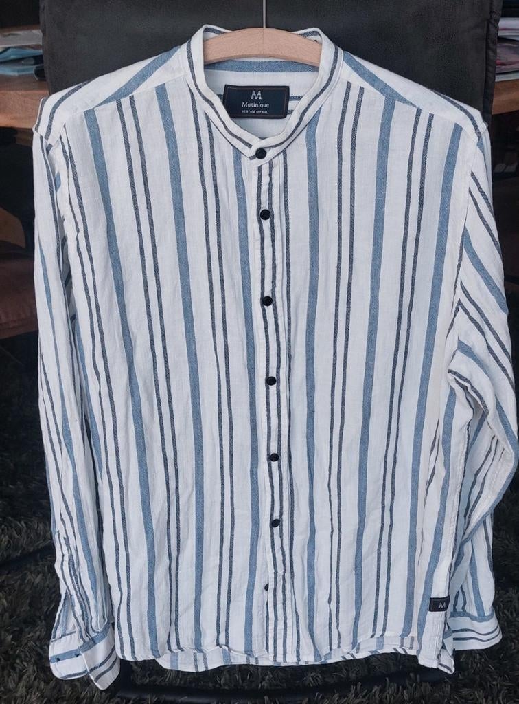 Matinique herenhemd Mao kraagje maat M, Kleding | Heren, Overhemden, Blauw, Matinique, Zo goed als nieuw, Halswijdte 39/40 (M)