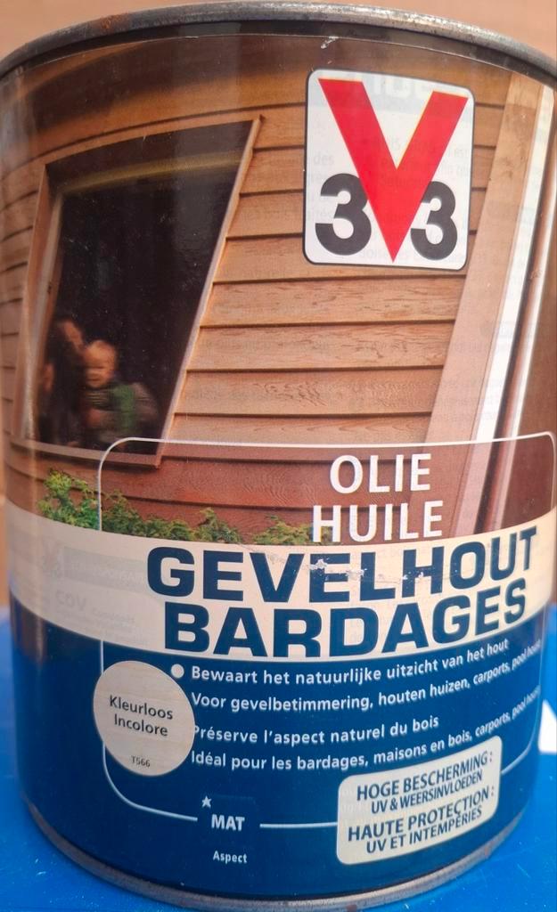 V33 olie gevelhout kleurloos, Doe-het-zelf en Verbouw, Verf, Beits en Lak, Nieuw, Beits, Ophalen of Verzenden