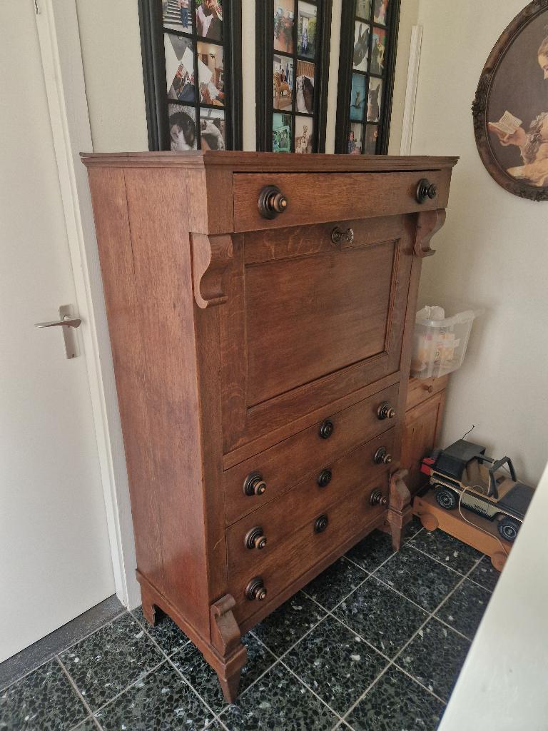 Antieke Hollandse kast - secretaire, Huis en Inrichting, Kasten | Secretaires, Ophalen, Gebruikt, Hollandse stijl