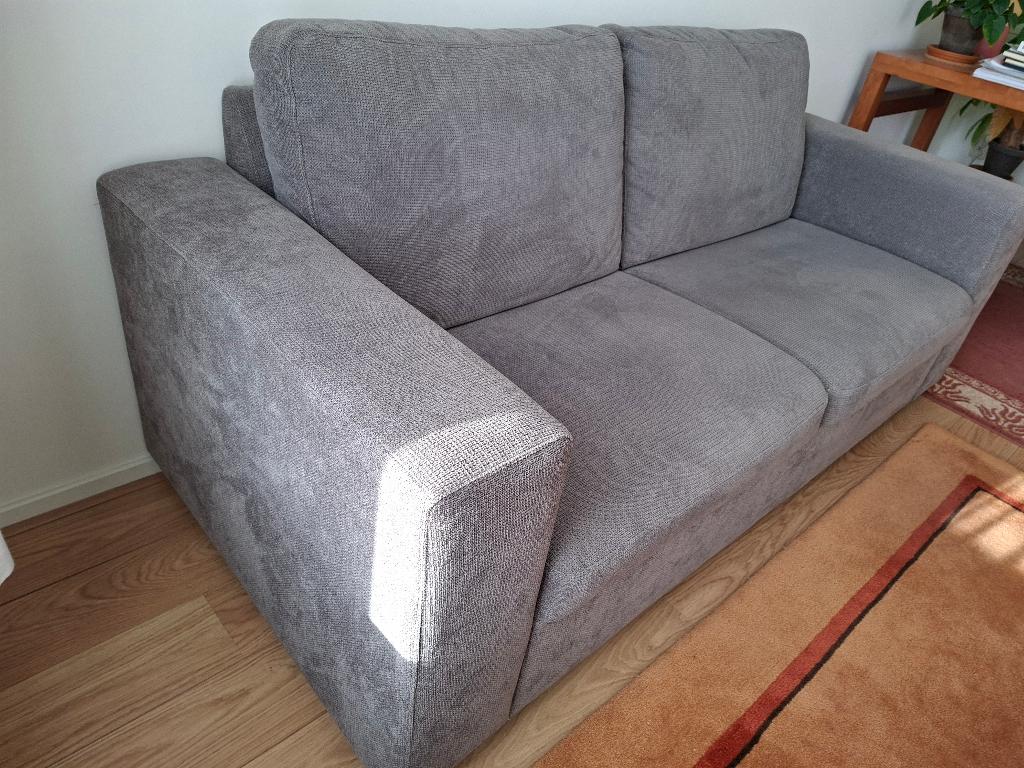 grijze tweezitsbank, Ophalen, Gebruikt, Klassiek, 150 tot 200 cm