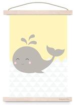 Kinderposter Walvis kinderkamer Pastel A3 Designed4kids, Designed4Kids, Nieuw, Ophalen of Verzenden, Designed4kids@live.nl