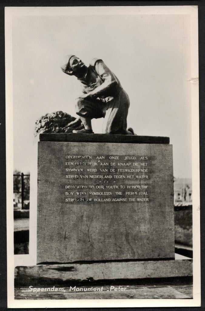 Spaarndam, Monument Peter. 1956., Ophalen of Verzenden, 1940 tot 1960, Gelopen, Noord-Holland