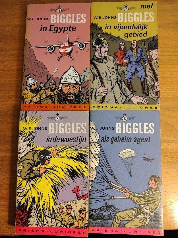 4 Biggles Pockets in goede staat - W.E. Johnns - 1961/62, Verzenden, Gelezen, W.E. Johns