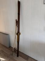Antieke houten ski's met stokken - Decoratief, Ophalen of Verzenden