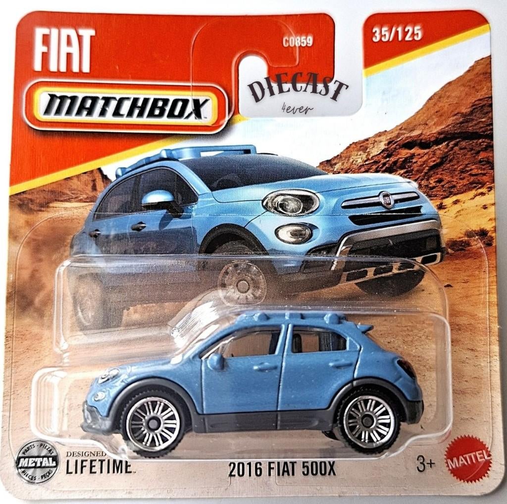 Matchbox 2016 Fiat 500X, Blue, Ophalen, Nieuw, Auto