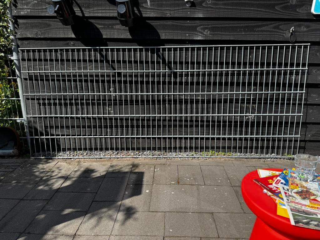 Dubbelstaafmat hekwerk, Tuin en Terras, Tuinhekken en Hekwerk, Ophalen, Zo goed als nieuw, IJzer, Dubbelstaafmat hekwerk