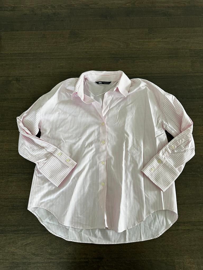 Zara blouse roze wit gestreept maat S, Ophalen of Verzenden, Zo goed als nieuw, Maat 36 (S), Wit
