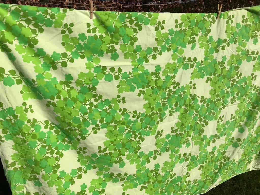 Eenpersoons dekbedovertrek / grote lap retro stof, Gebruikt, 120 cm of meer, Ophalen of Verzenden, Katoen