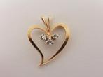 Gouden hart hanger met diamant                           G11, Gebruikt, ., Ophalen of Verzenden, .