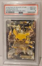Pikachu EX XY124 PSA 8 Pokemon Kaart, Ophalen of Verzenden, Zo goed als nieuw, Losse kaart