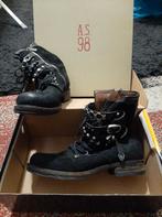 Stoere AS 98 korte zwarte leren laarzen - Maat 38, AS 98, Ophalen of Verzenden