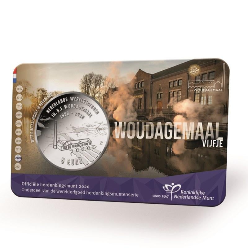 5 Euro Nederland 2020 in UNC Coincard - Wouda Gemaal Vijfje, Postzegels en Munten, Verzenden, Overige landen, 5 euro, Losse munt