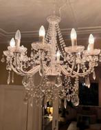 Kroonluchter 10 armen acryl en wit metaal 80 cm igs, Ophalen, Zo goed als nieuw, Metaal, Brocant Frans vintage