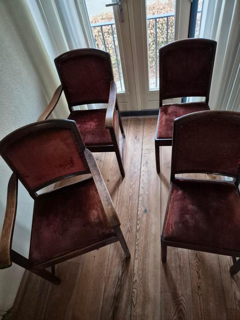 Antieke verlours stoelen., Antiek en Kunst, Ophalen of Verzenden