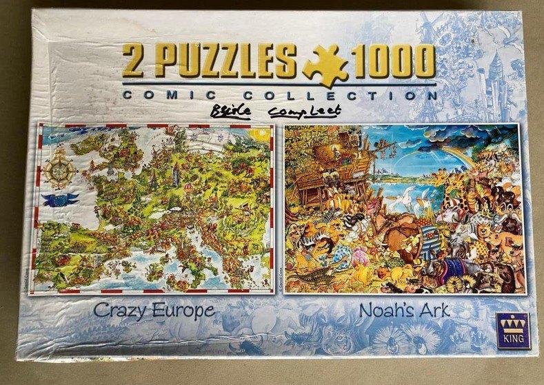2 legpuzzels King - 1000 st - Ark van Noach / Crazy Europe, Ophalen of Verzenden, 500 t/m 1500 stukjes, Zo goed als nieuw, Legpuzzel
