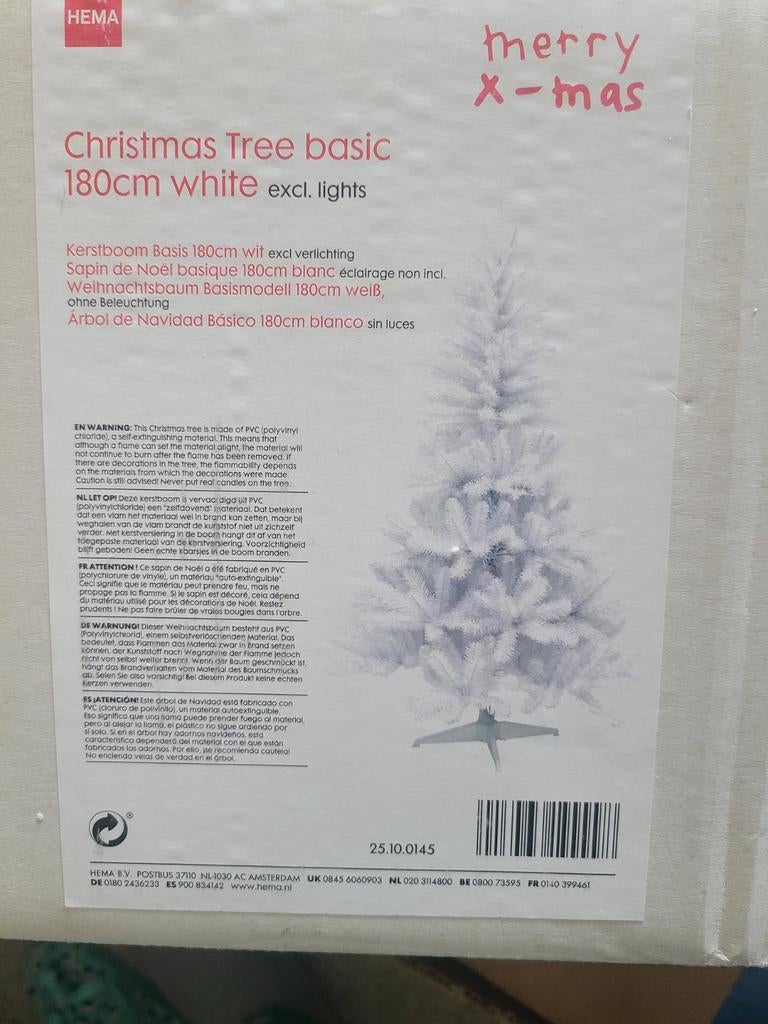 Kunst kerstboom wit 180 cm, Ophalen, Zo goed als nieuw