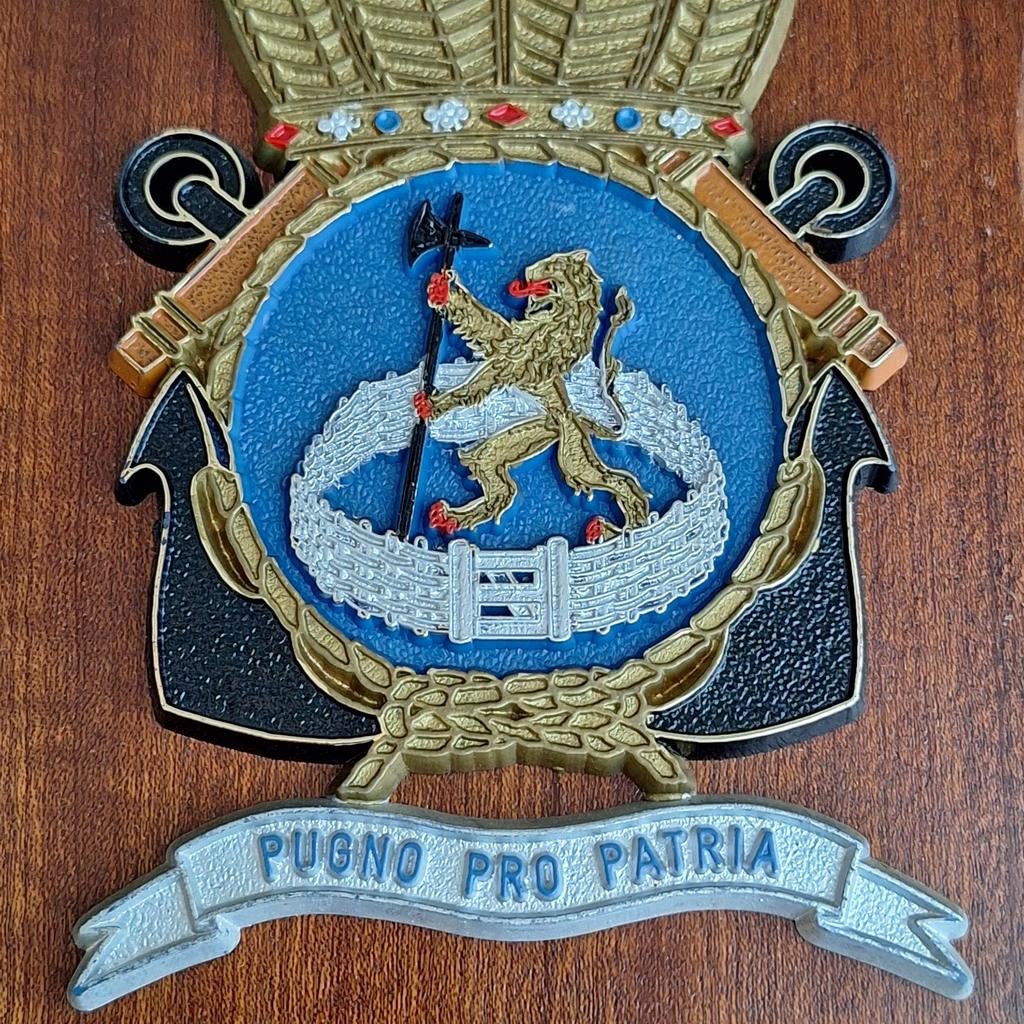 Pugno Pro Patria schild marine, Ophalen of Verzenden, Marine, Nederland, Embleem of Badge