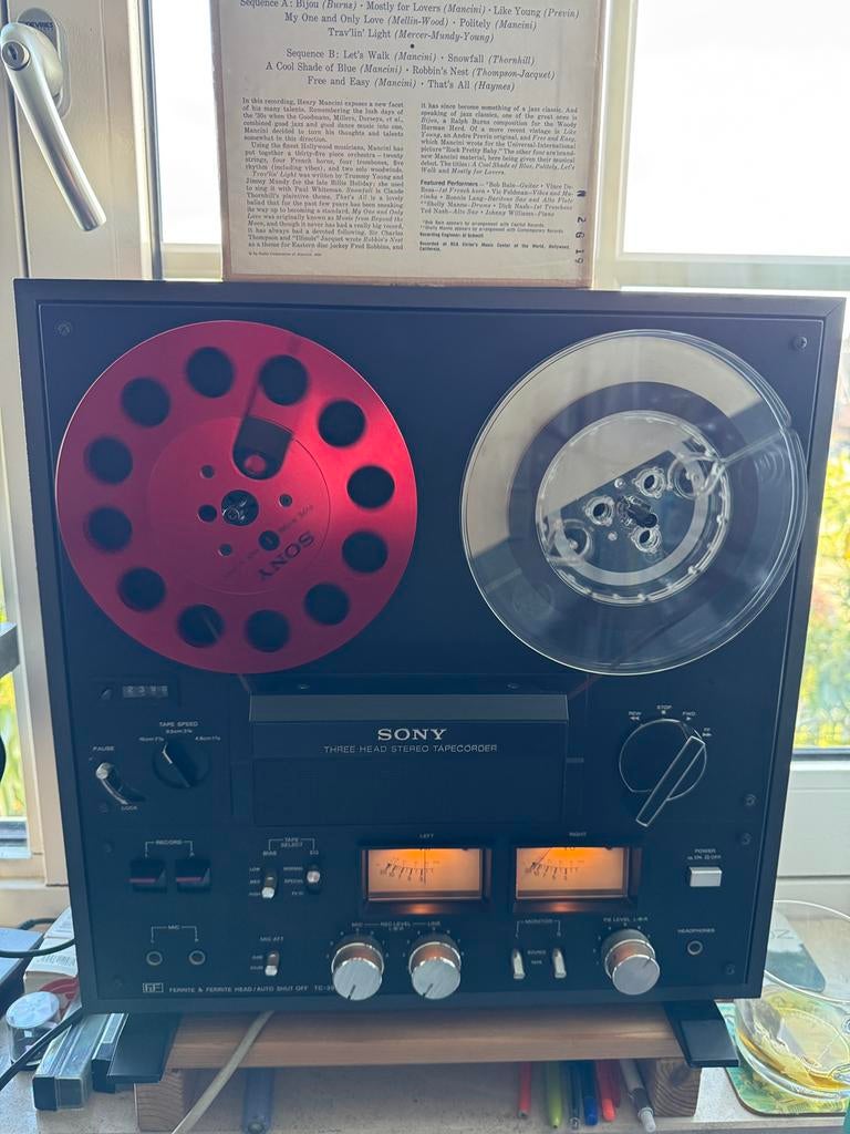 Beroemde Sony TC-399 FULL BLACK 3 speed Bandrecorder, Audio, Tv en Foto, Bandrecorders, Ophalen of Verzenden, Bandrecorder